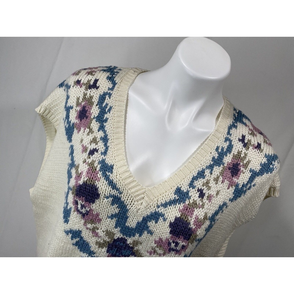 Ms Russ Sweater Vest Womens 20W Floral Knit Cottagecore Plus Size Layering - Picture 8 of 12